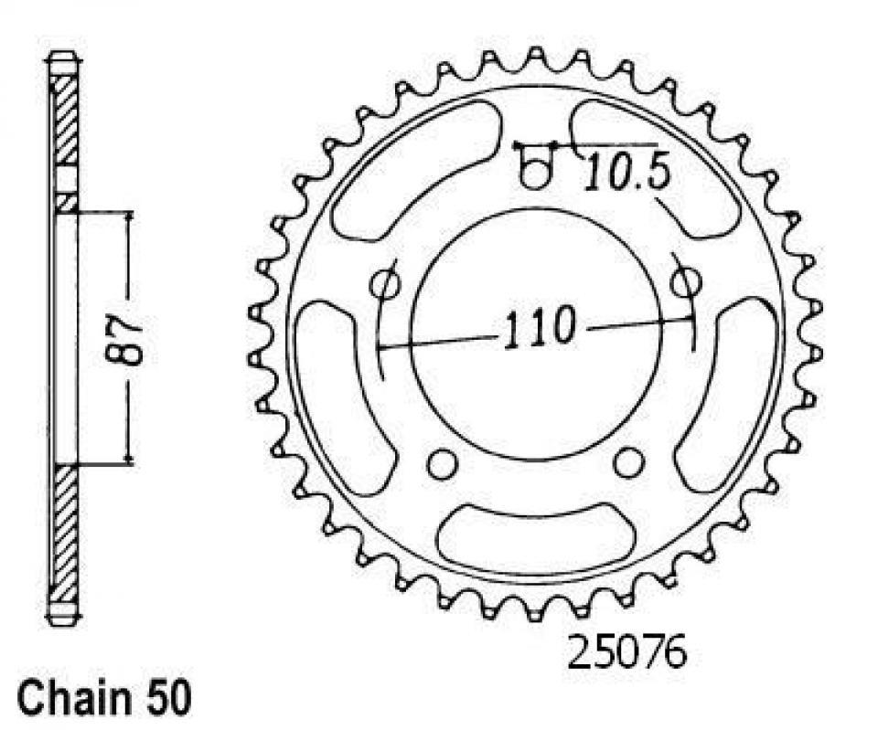 Couronne de transmission Esjot pour Moto Suzuki 750 Gsx F 1999 à 2006 45 dents pas 530 Neuf