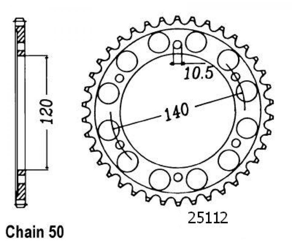 Couronne de transmission Esjot pour Moto Suzuki 1300 Gsx-R Hayabusa 1999 à 2007 Neuf