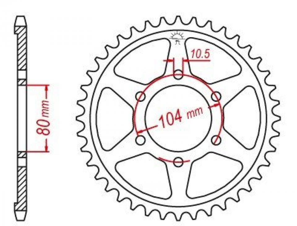 Couronne de transmission pour Kawasaki Zr F