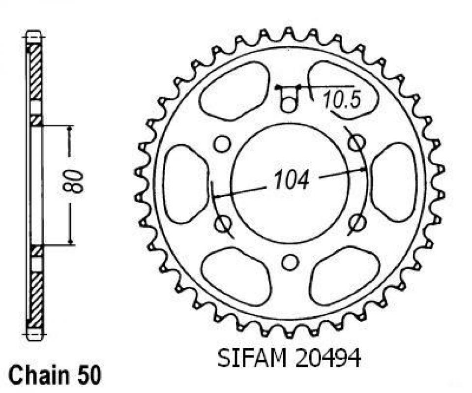 Couronne de transmission pour Kawasaki ZXR Stinger