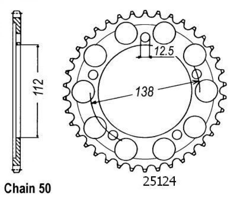 Couronne de transmission Esjot pour Moto Honda 1500 Cb Mugen 2011 Neuf