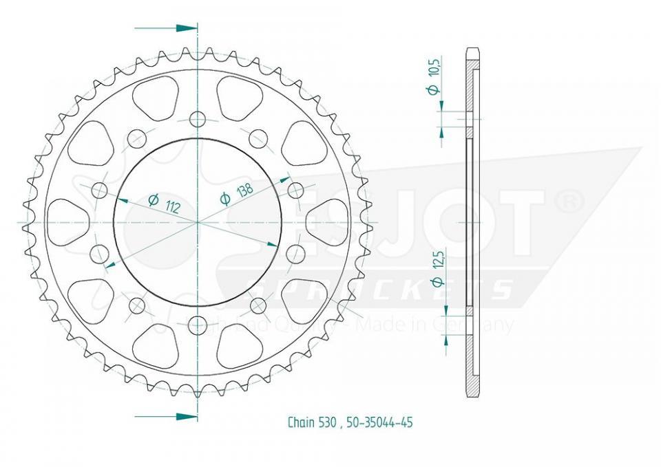 Couronne de transmission pour  