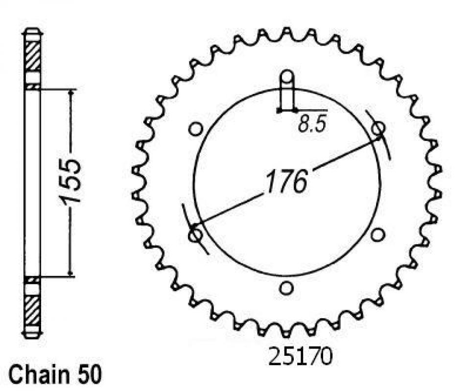 Couronne de transmission Esjot pour Moto Triumph 955 Daytona I Bras Classique 1999 à 2000 Neuf