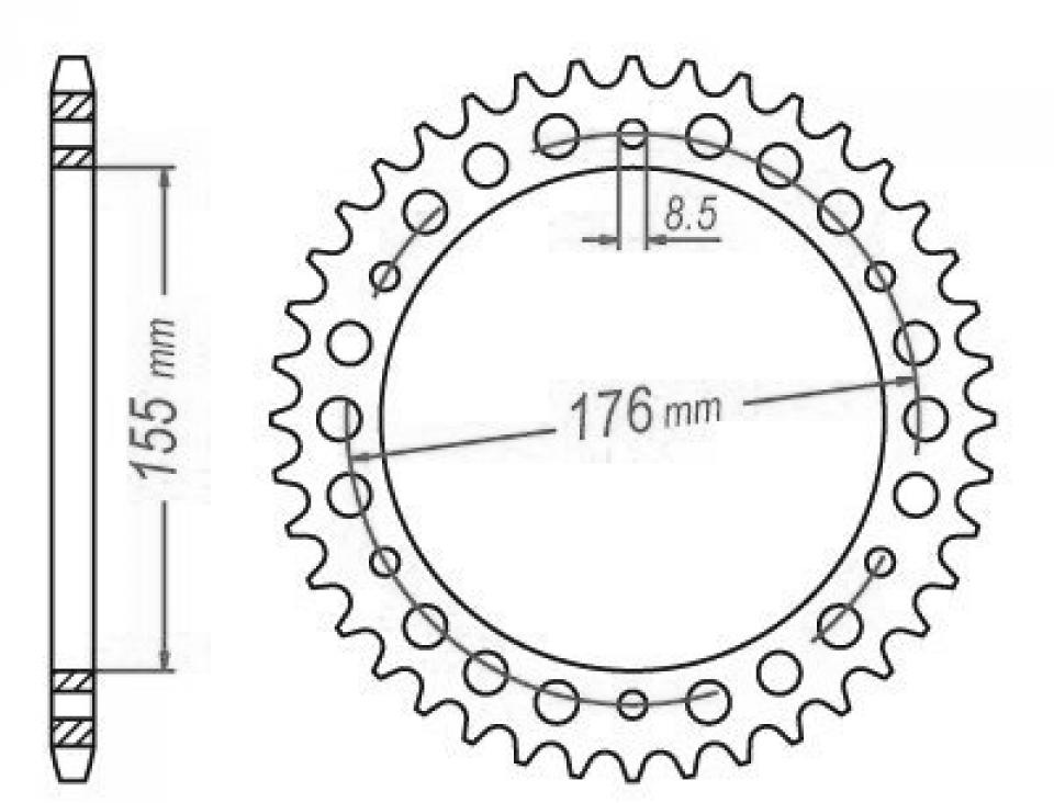 Couronne de transmission Esjot pour Moto Triumph 885 Speed Triple T509 Monobras 1997 à 1998 43 dents pas 530 Neuf