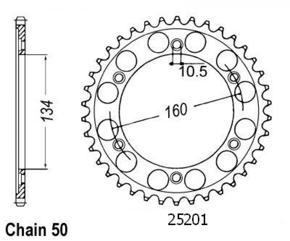 Couronne de transmission Esjot pour Moto Honda 1000 VTR SP2 2002 à 2007 Neuf
