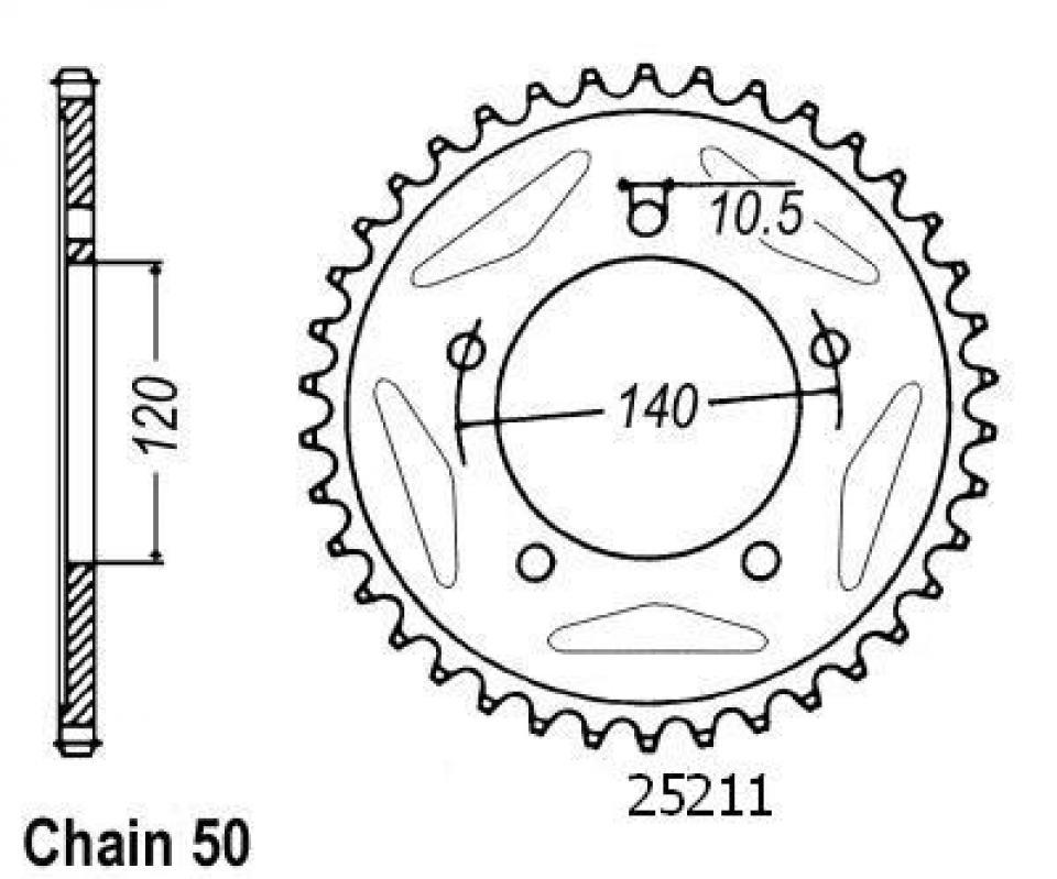 Couronne de transmission Esjot pour Moto Suzuki 1250 Gsf Bandit S/N 2007 à 2016 Neuf