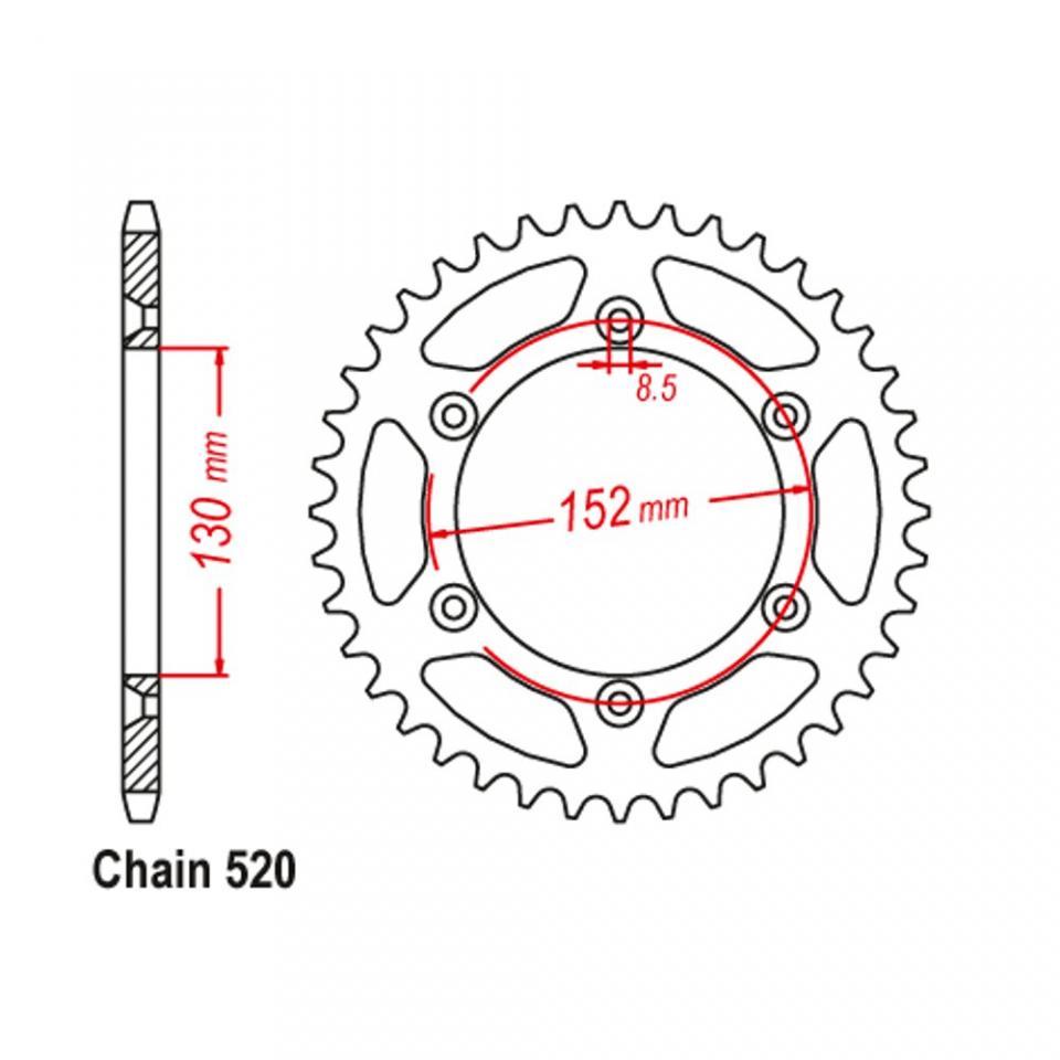 Couronne de transmission Esjot pour moto Aprilia 550 SXV 2006 à 2014 46 dts P520