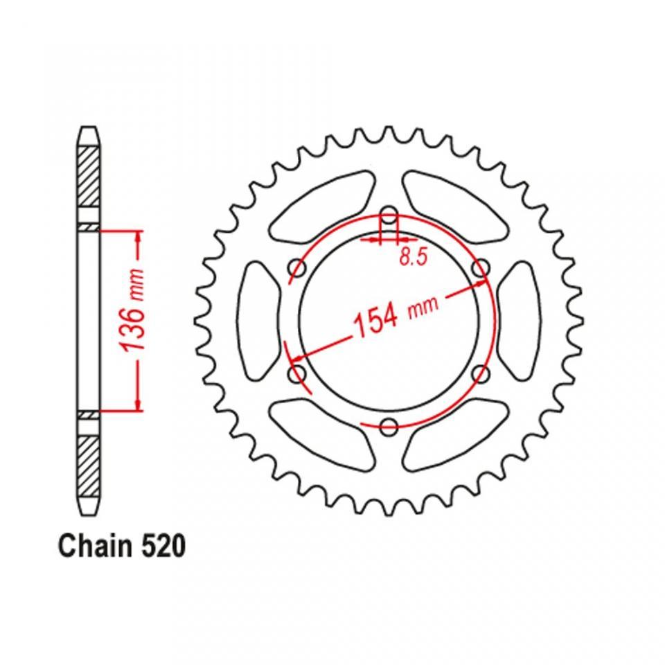 Couronne transmission Esjot pour moto BMW 650 G X-Challenge 2007 à 2010 47 dts P520