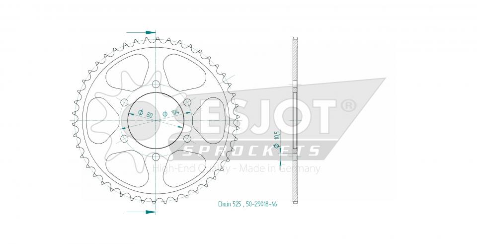 Couronne de transmission pour Kawasaki Z H2