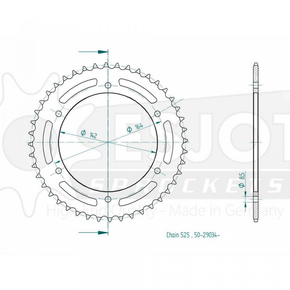 Couronne transmission Esjot pour moto Hyosung 650 Gt Comet R/S 2004 à 2006 44dts