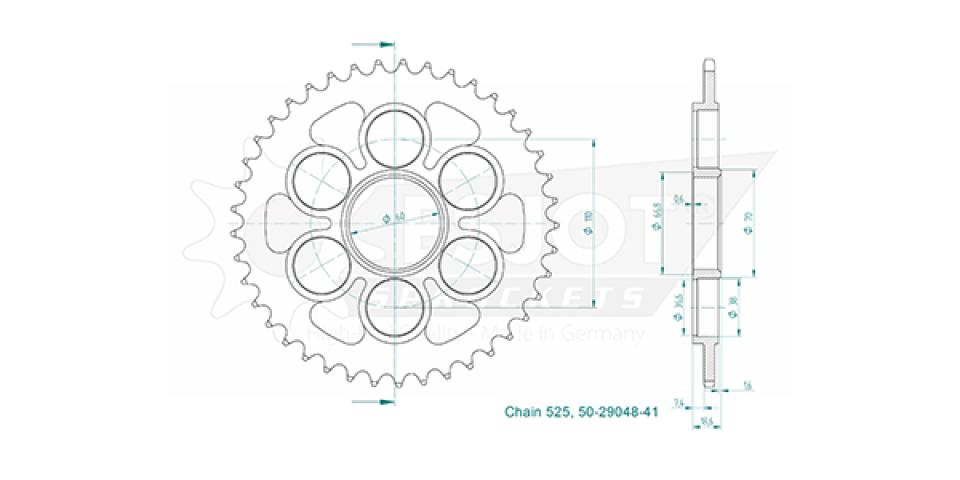 Couronne de transmission Esjot pour Moto Ducati 1199 Panigale R 2013 à 2016 Neuf