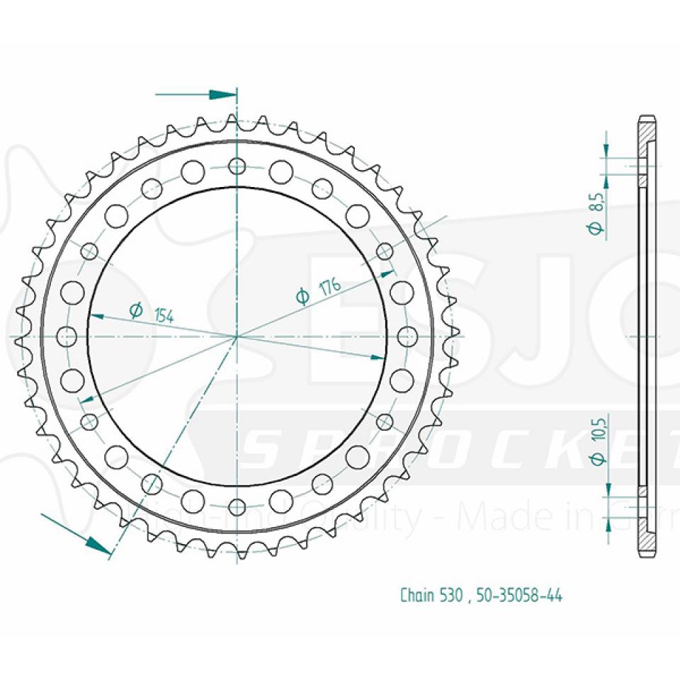 Couronne de transmission Esjot pour Moto Honda 1000 Cb R 2008 à 2014 Neuf