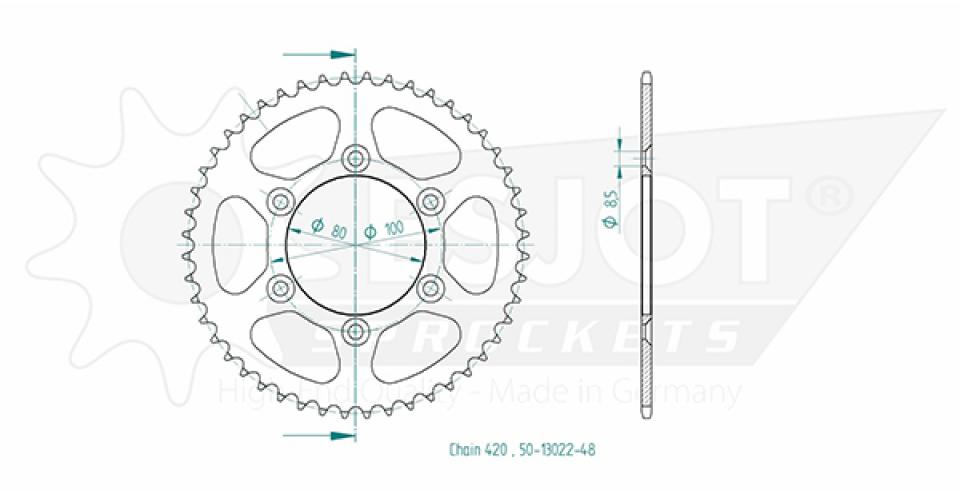 Couronne de transmission Esjot pour Moto Rieju 50 RR 2000 à 2003 Neuf