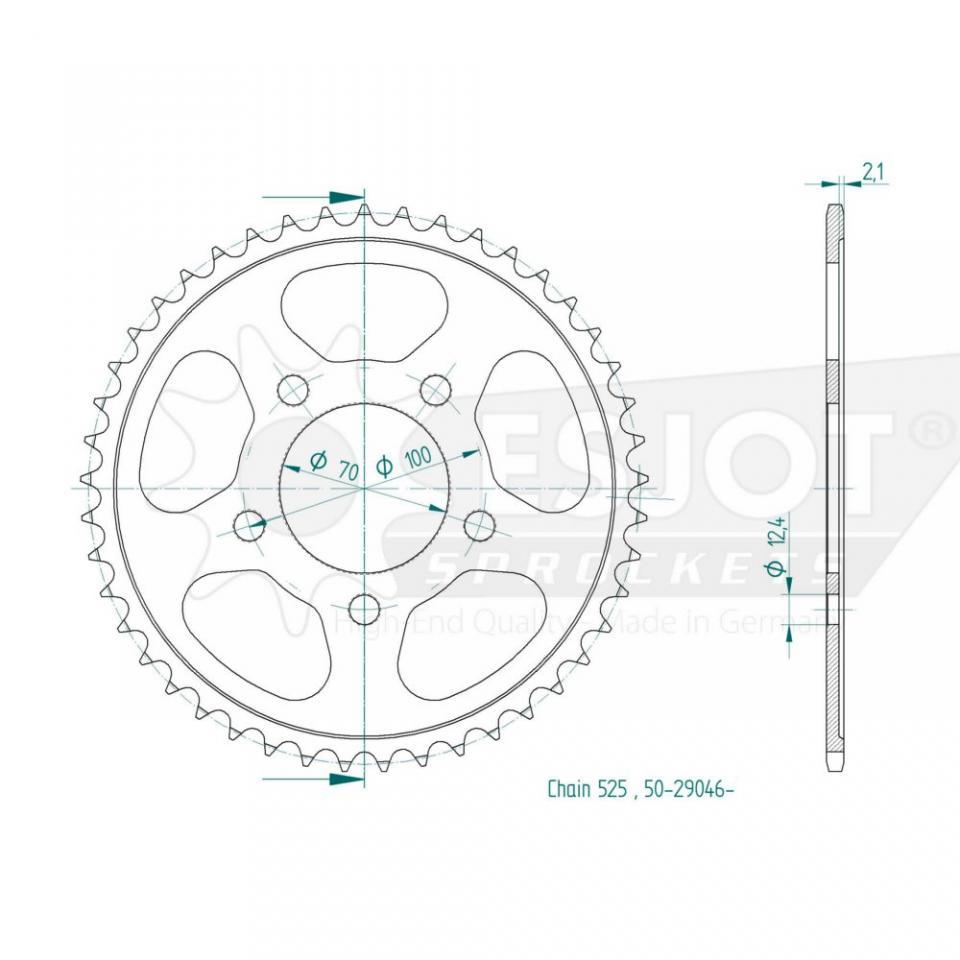 Couronne transmission Esjot pour moto BMW 1000 S Rr Hp4 2013 à 2014 45 dts Neuf