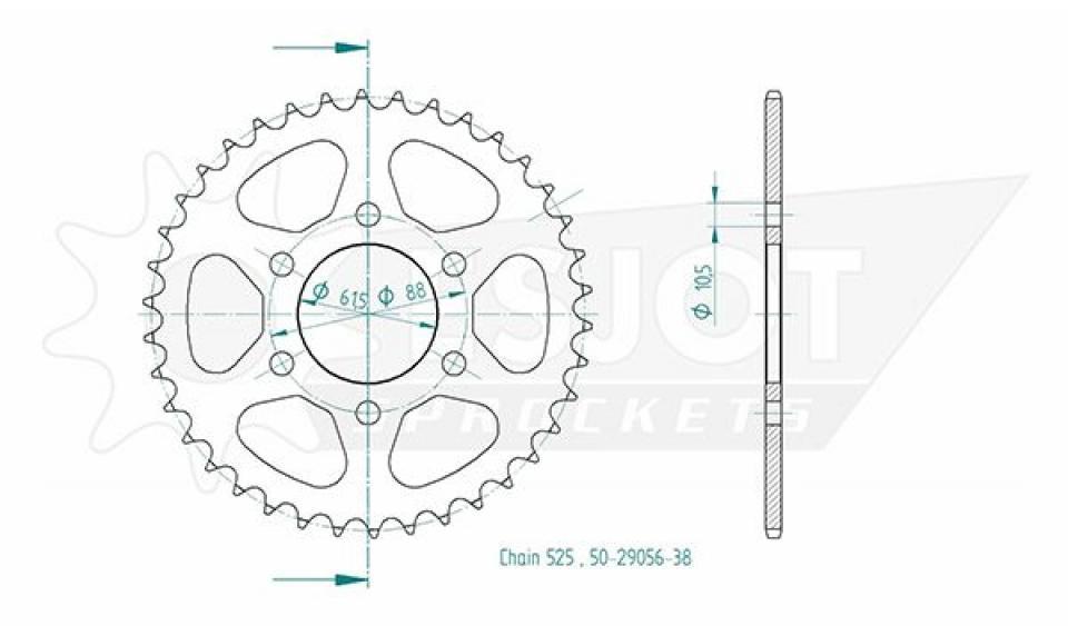 Couronne de transmission Esjot pour Moto ROYAL ENFIELD 410 Himalayan Abs 2018 à 2022 Neuf