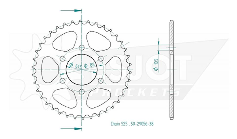 Couronne de transmission Esjot pour Moto ROYAL ENFIELD 410 Himalayan Abs 2018 à 2022 Neuf