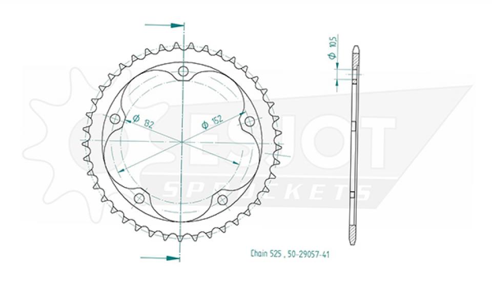 Couronne de transmission Esjot pour Moto MV Agusta 990 Brutale R 2010 à 2012 Neuf