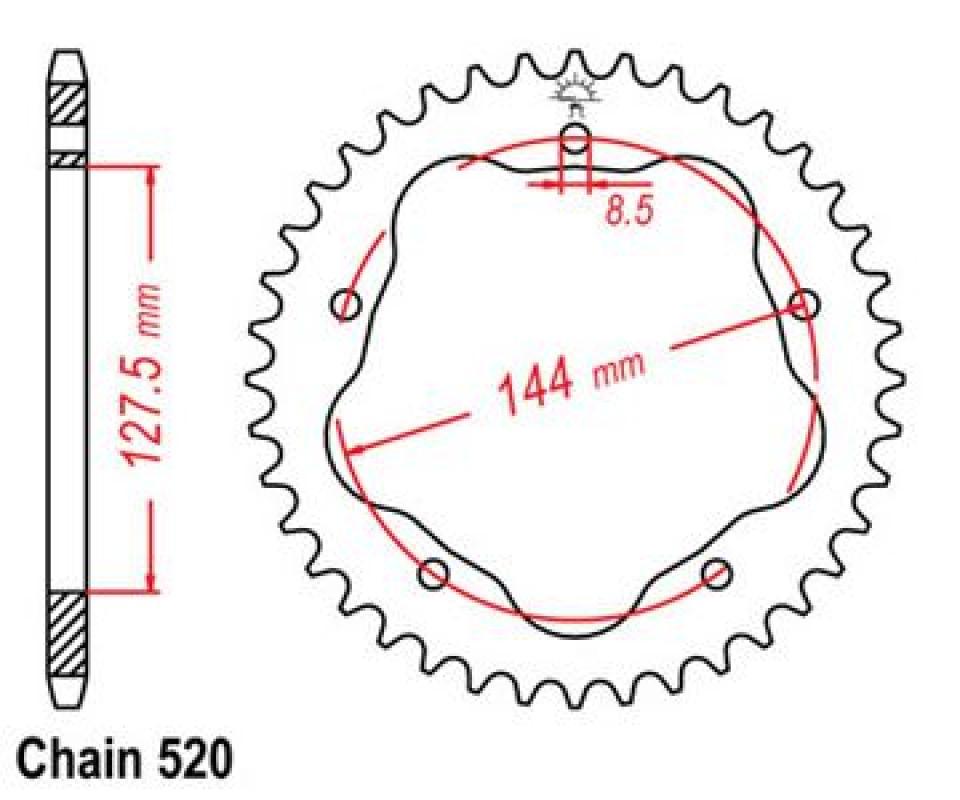 Couronne de transmission Esjot pour Moto Ducati 800 Monster S2R 2005 à 2007 Neuf