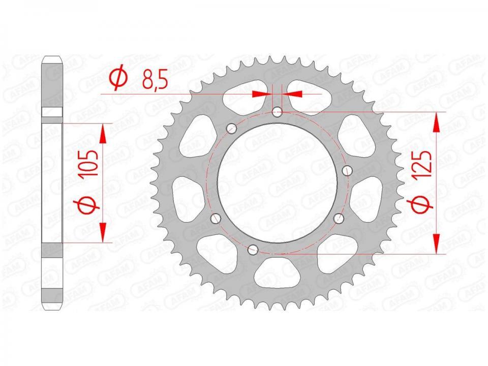 Couronne de transmission Afam 58dts P428 pour moto Derbi 125 Senda R 2004 à 2005