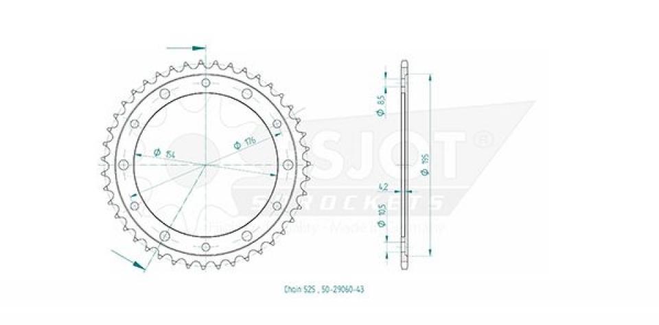 Couronne de transmission Esjot pour Moto Honda 800 VFR X Crossrunner 2017 à 2019 Neuf