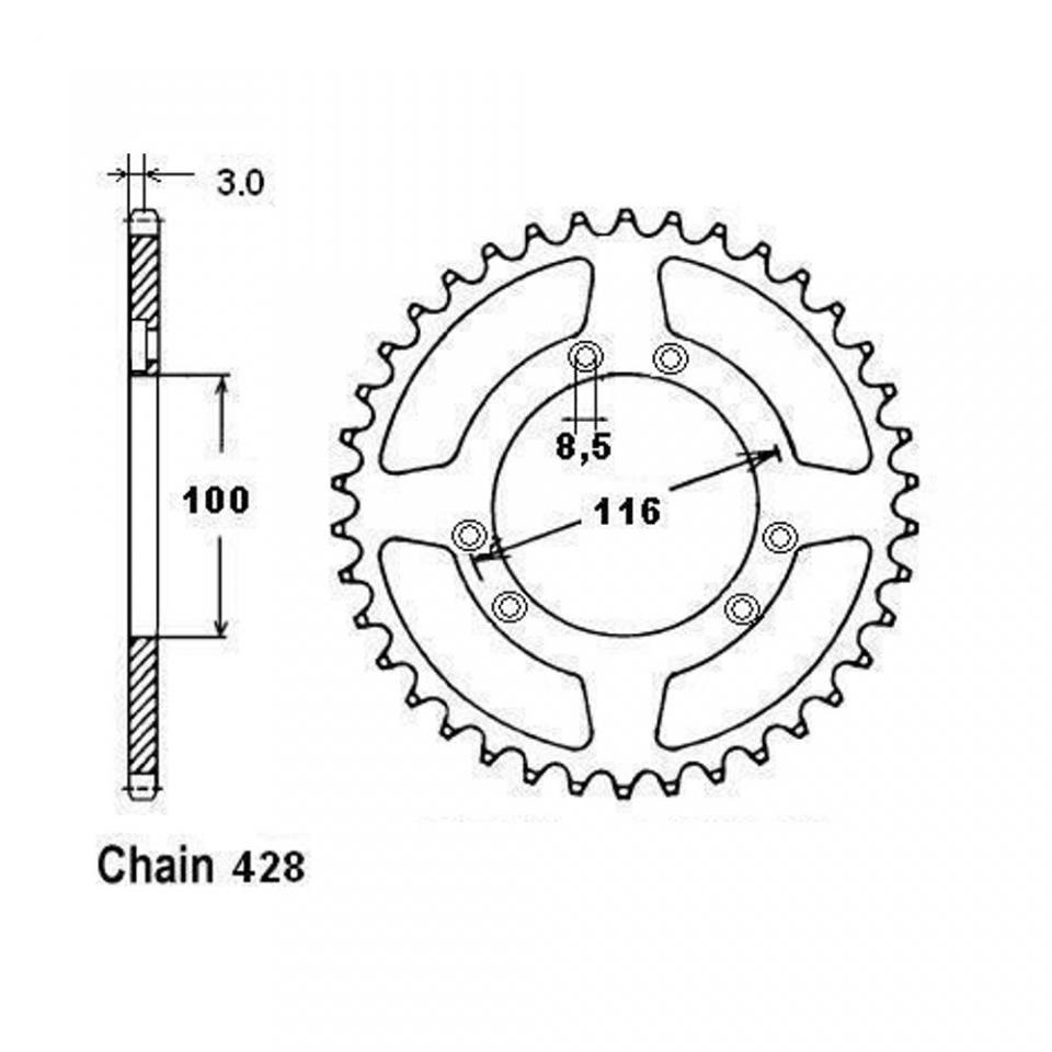 Couronne de transmission Sifam pour moto Beta 50 RR enduro 2003 à 2004 Neuf