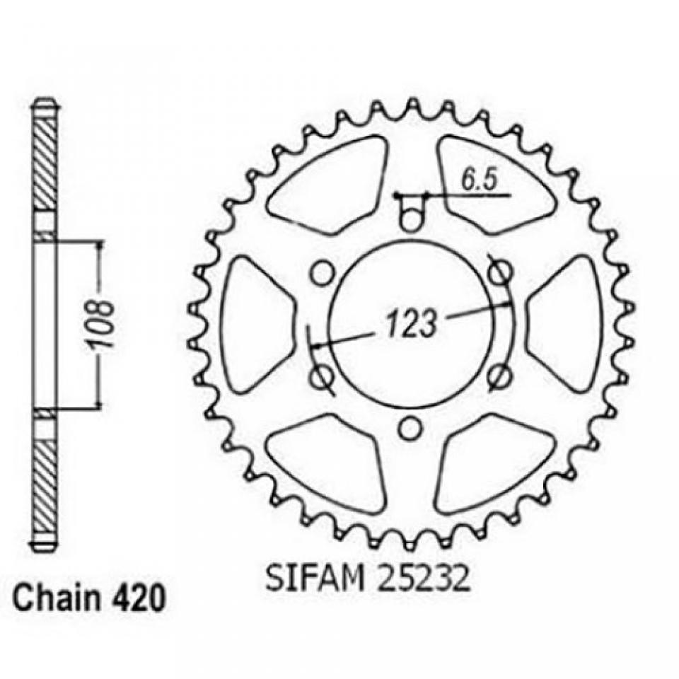Couronne de transmission Sifam pour Moto Derbi 50 Senda Sm Drd Racing 2011 à 2016 Neuf