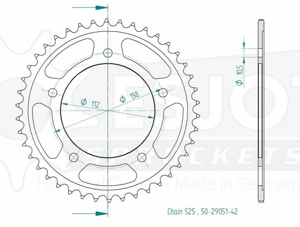 Couronne de transmission pour Yamaha MT-09