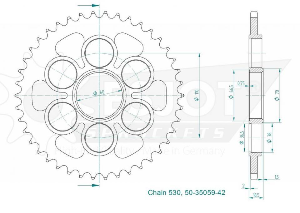 Couronne de transmission pour  
