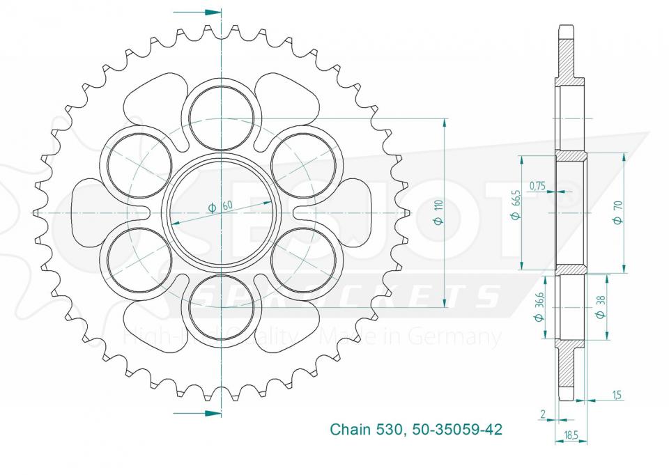 Couronne de transmission Esjot pour Moto Neuf