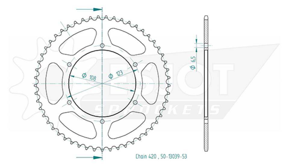 Couronne de transmission Esjot pour Moto Sachs 50 Mad Ass 2005 à 2006 Neuf