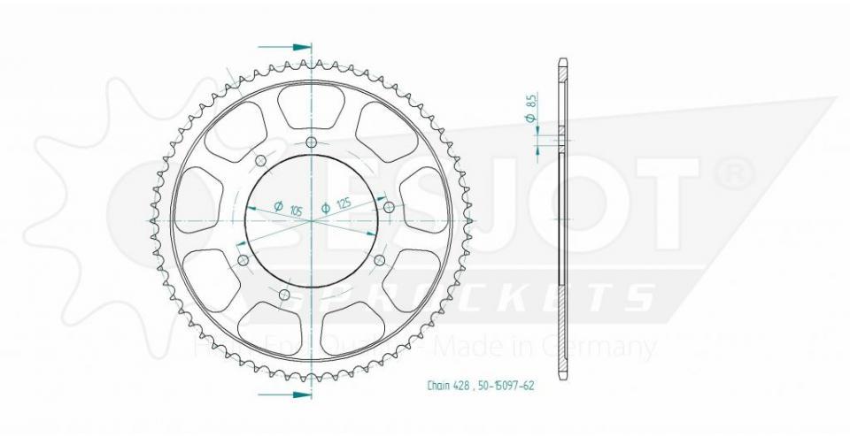 Couronne de transmission pour Mondial HPS I ABS