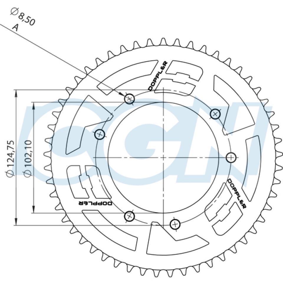 Couronne de transmission Doppler pour Moto Derbi 50 Senda Sm Drd Evo Neuf