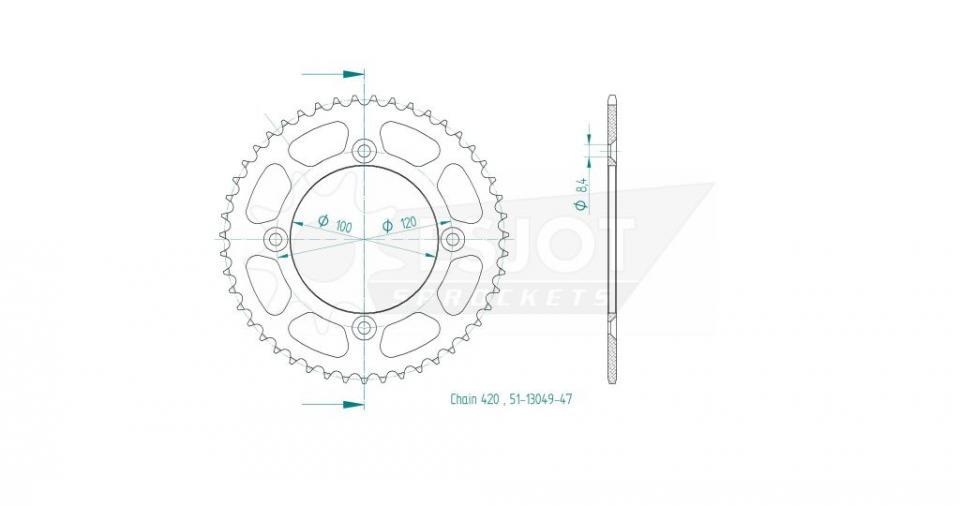Couronne de transmission pour Yamaha YZ