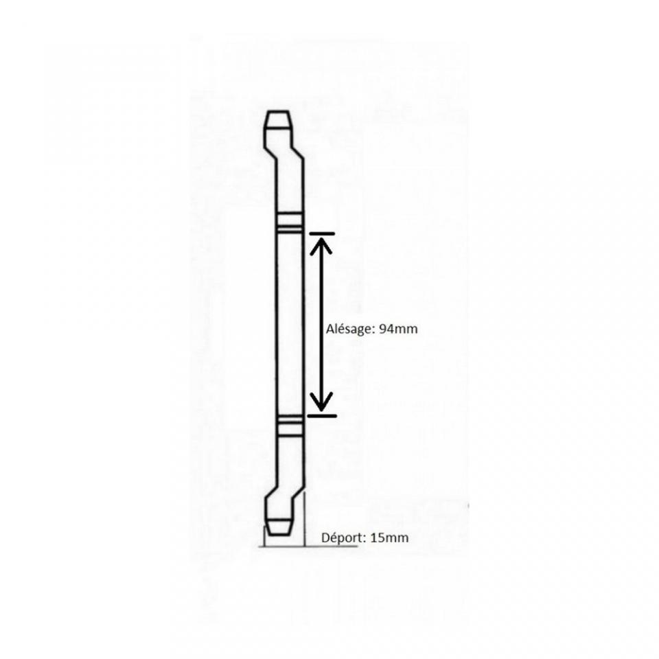 Couronne transmission Charvin pour mob Peugeot 103 52 dents P415 Ø94mm Dép 15mm