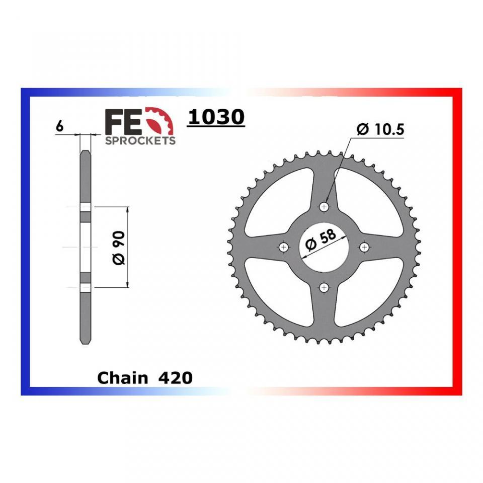 Couronne de transmission FE pour moto Masai 50 SM 2017 à 2018 62 dts P420 Neuf