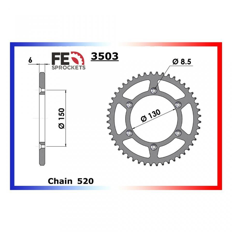 Couronne transmission FE pour moto Yamaha 250 WRZ 2000 à 2004 50 dts P520 Neuf