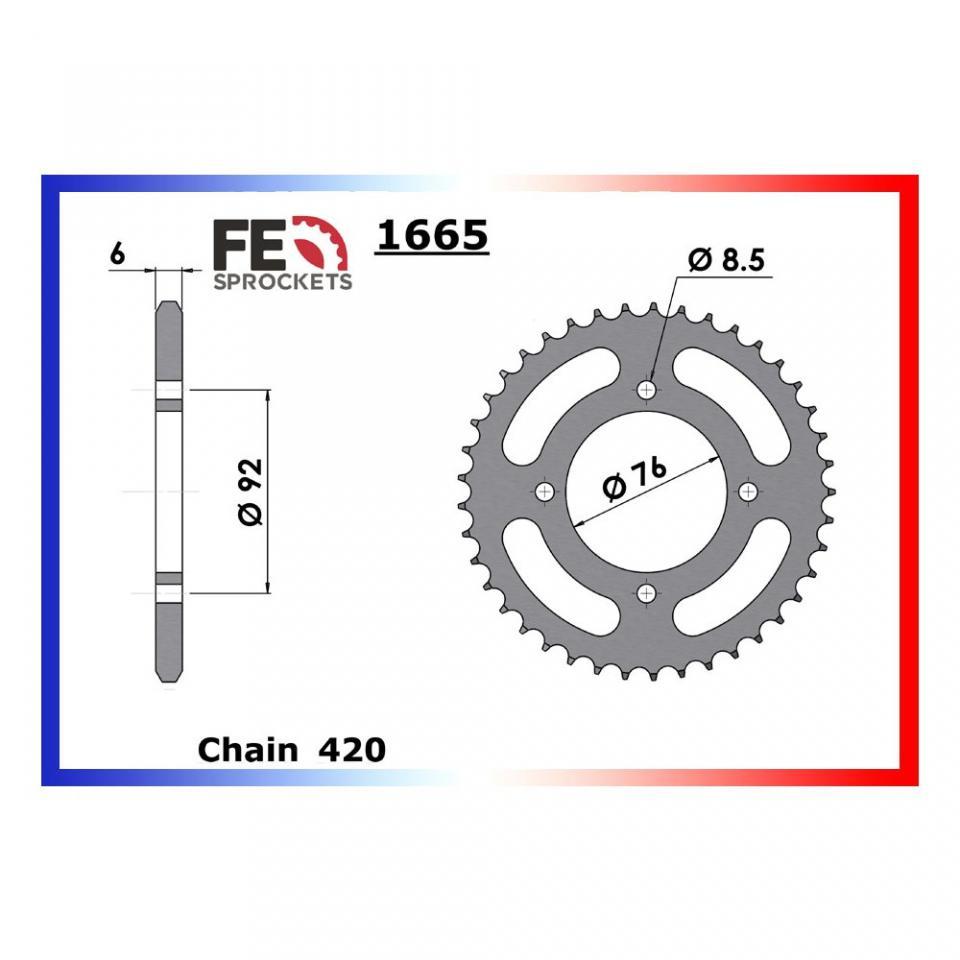 Couronne transmission FE pour moto YCF 125 F Pilot 2016 à 2019 45 dts P420 Neuf
