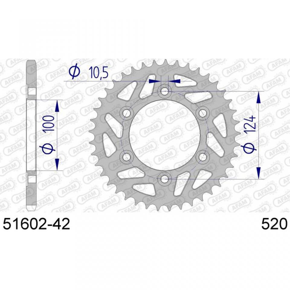 Couronne transmission Afam pour moto Ducati 600 Monster 1994 à 2001 42 dts P 520