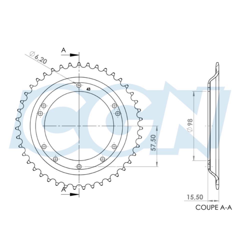 Couronne de transmission Charvin pour Mobylette Peugeot 50 103 Avant 2020 Neuf
