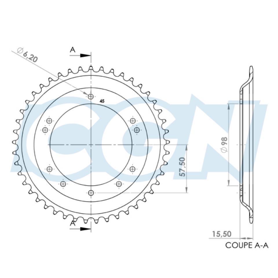 Couronne de transmission Charvin pour Mobylette Peugeot 50 103 Vogue 2004 à 2018 Neuf