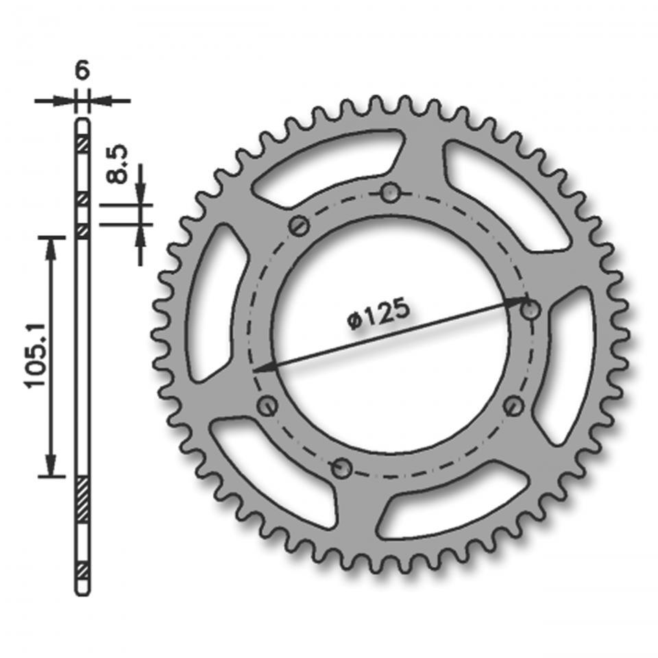 Couronne de transmission IGM pour Moto Yamaha 50 DT 2004 à 2020 Neuf