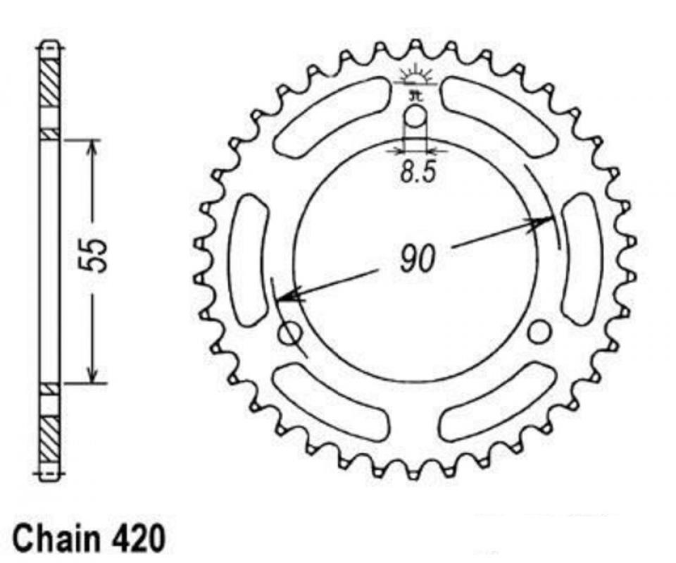 Couronne de transmission Afam pour Moto Rieju 50 NKD 2004 à 2010 Neuf