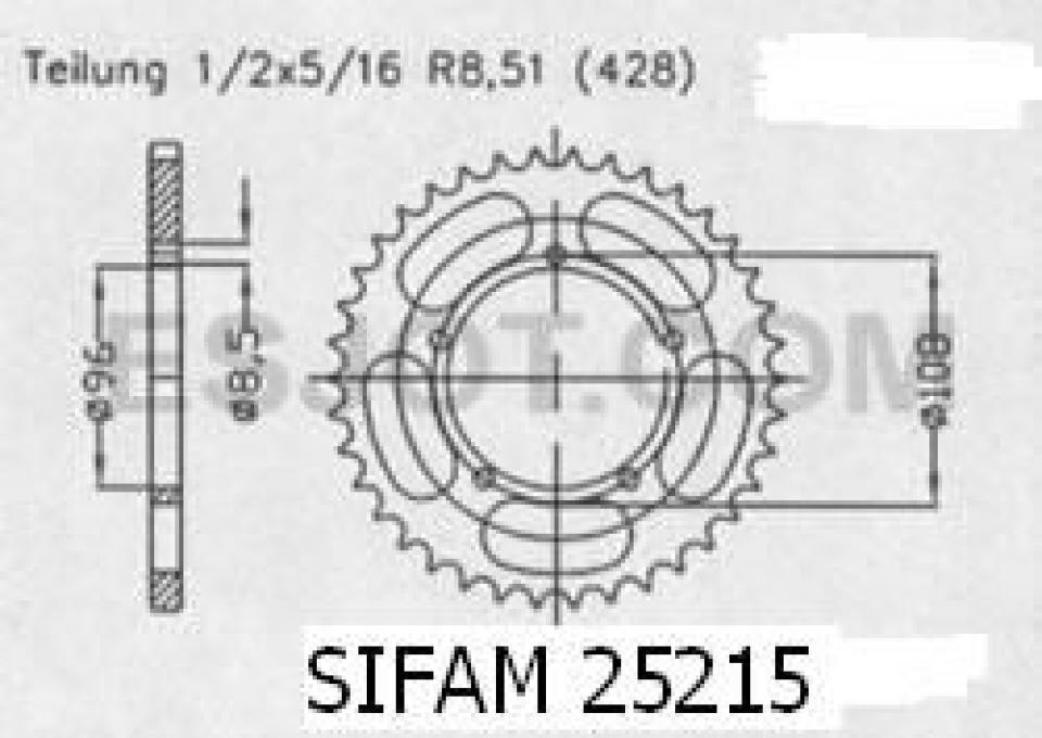 Couronne de transmission Esjot pour Moto MZ 125 SM 2001 à 2006 Neuf