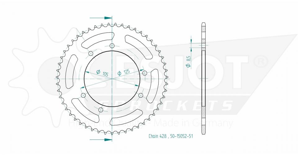 Couronne de transmission pour Derbi Terra