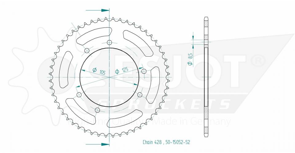 Couronne de transmission pour Derbi Senda Sm Baja Eu3
