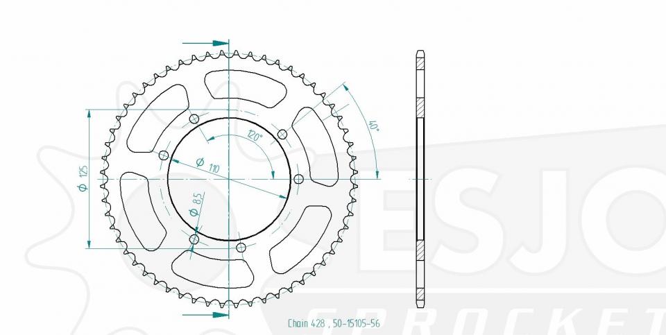 Couronne de transmission pour Sherco SM-T RS