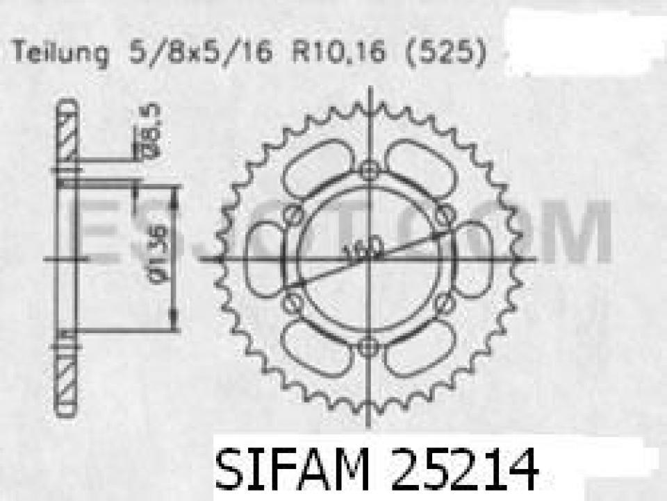 Couronne de transmission pour Sachs Roadster