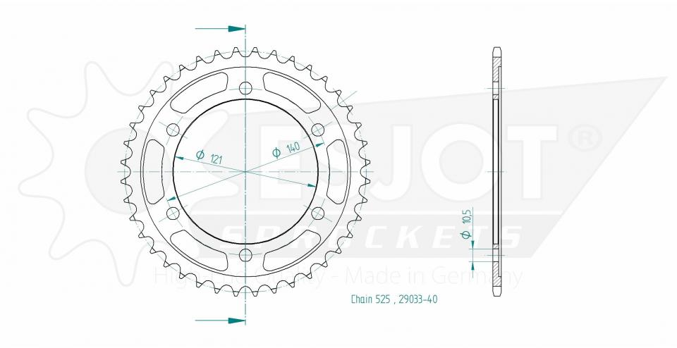Couronne de transmission pour MOTO MORINI 9 1/2