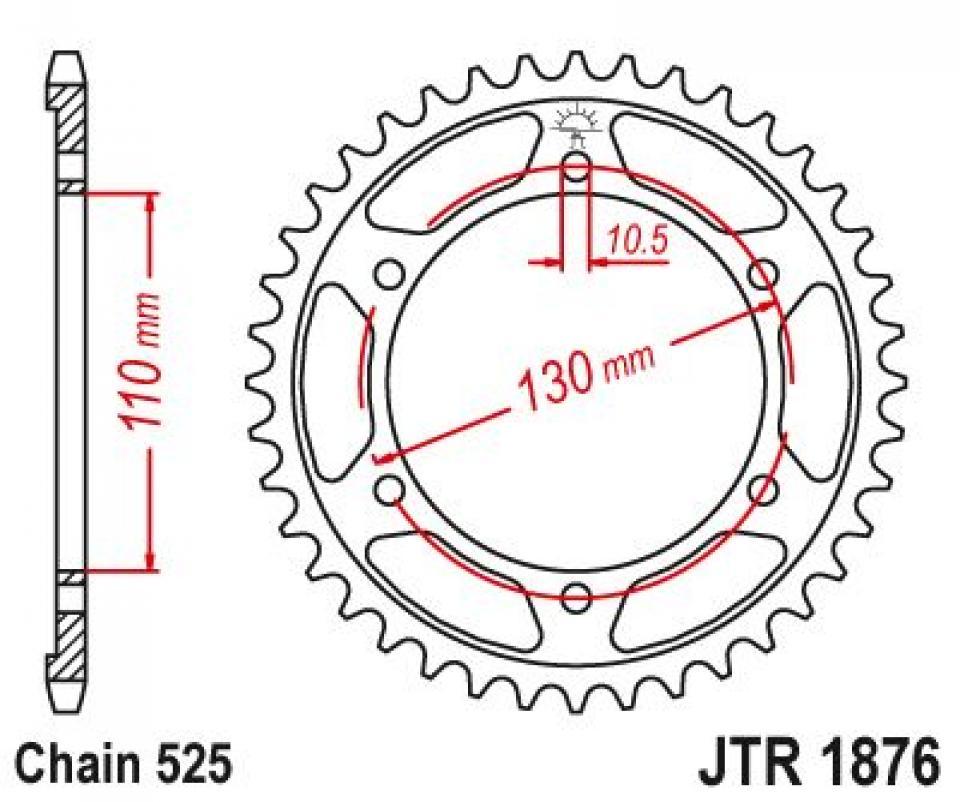 Couronne de transmission pour Yamaha Tenere