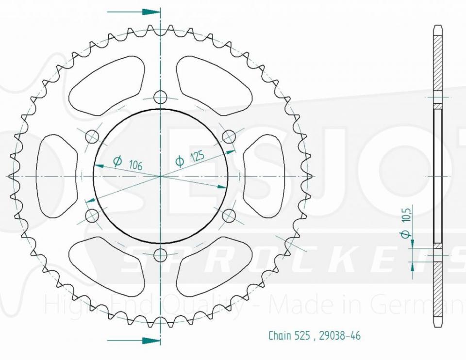 Couronne de transmission pour Triumph Street Triple S